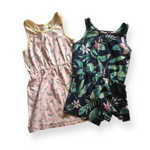H&M parrot dress & Old Navy tropical romper bundle